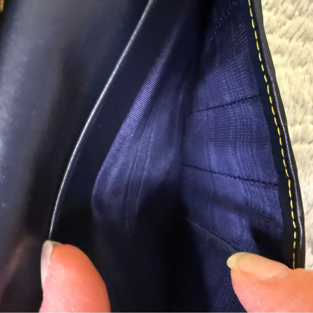 Dior Navy Blue Monogram Trotter Saddle Flap Long Wallet